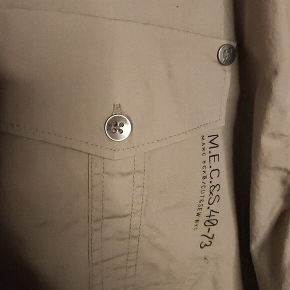 Marc Ecko Cut & Sew Tan Khaki Long Sleeve Button Down XL - Picture 3 of 7